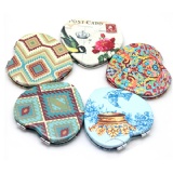 Heart Shape Full Color Leather Pocket Mirror